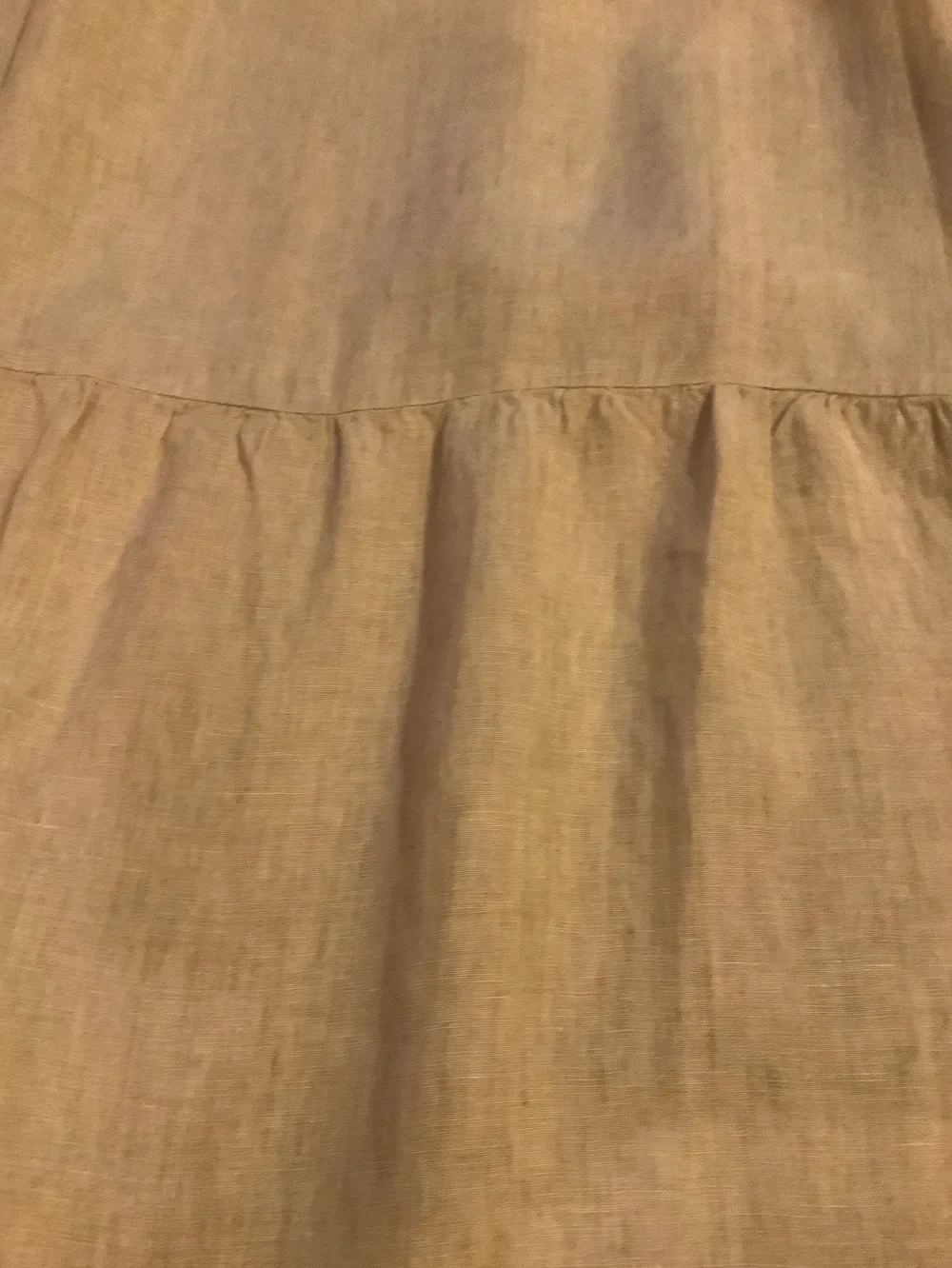 Eileen Fisher Light Beige Tiered Linen Sundress, 2X.